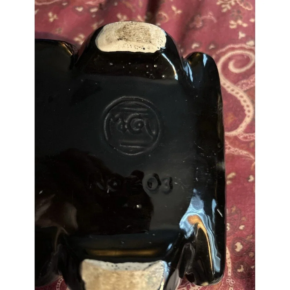 Vintage 1950s McCoy Pottery Black Antique Car Planter USA Incomplete